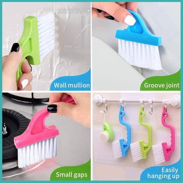 Gap Cleaning Tool 4 Piece Handheld Window Slot Cleaning Brush Kit for Window Kitchen Cleaning Tool Kit