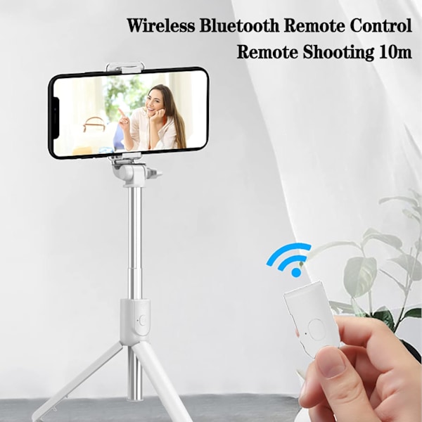 Selfie-tikku Tripod Bluetooth-jalusta puhelimelle, 4 in 1 laajennettava selfie-tikku langattomalla kaukosäätimellä 360° pyörivä langaton jalusta, kannettava
