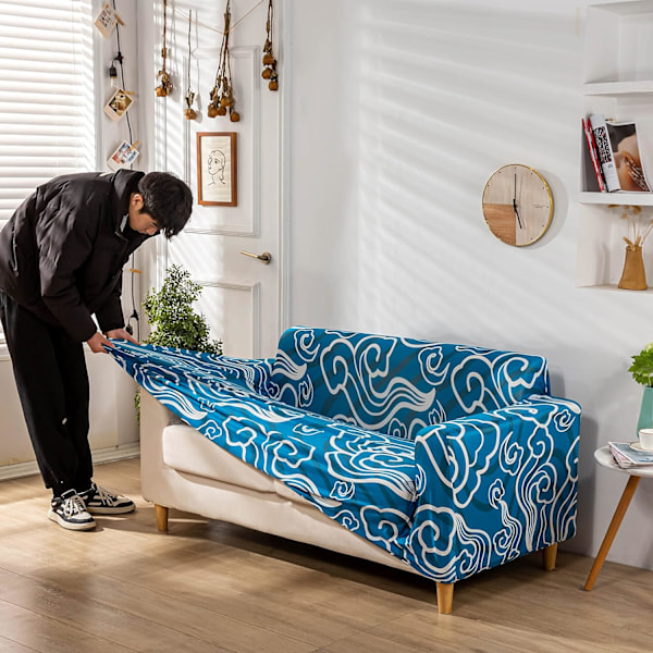Sofföverdrag, elastiskt sofföverdrag, anti-repig sofföverdrag Clouds 140cm