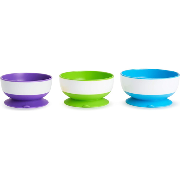 Munchkin Stay Put Sugkopp med stark sugkraft, 3-pack
