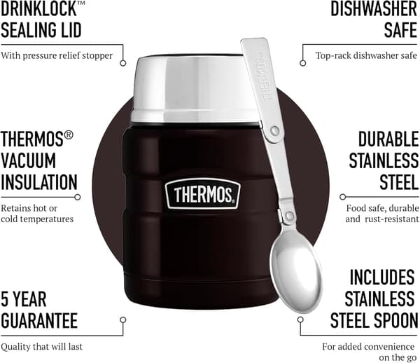 Stainless King Matlåda, 500 ml Kapacitet - Elegant Multifunktionell Flaska för Daglig Matlagning - Hållbart Rostfritt Stål