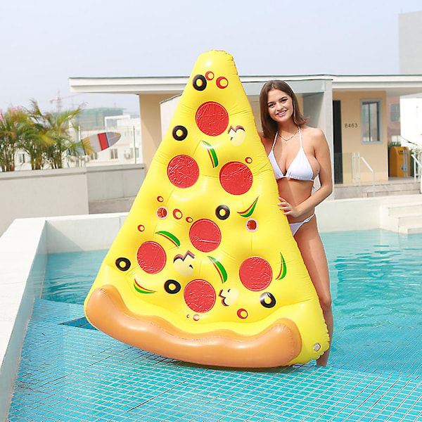 Gigant pizzaskive oppustelig pool float, sjove pool floats, svømmefest legetøj, sommer pool flåde, 1 pakke