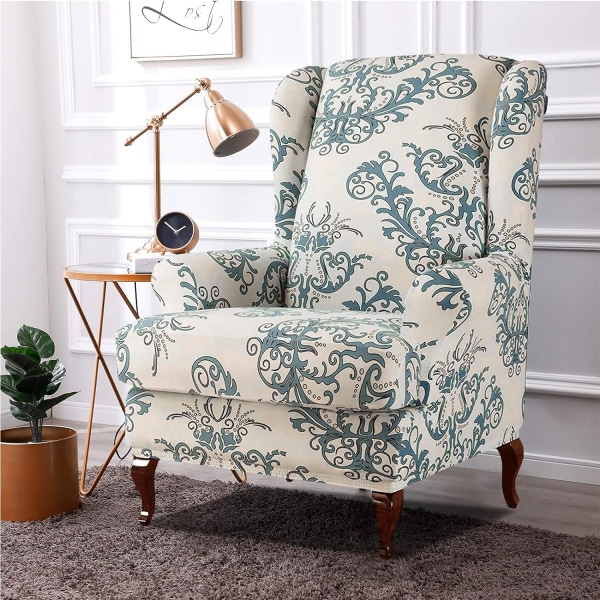 Wingback fåtölj överdrag set om 2 sofföverdrag stretch fåtölj överdrag elastiskt fåtölj överdrag skydd för stol beige