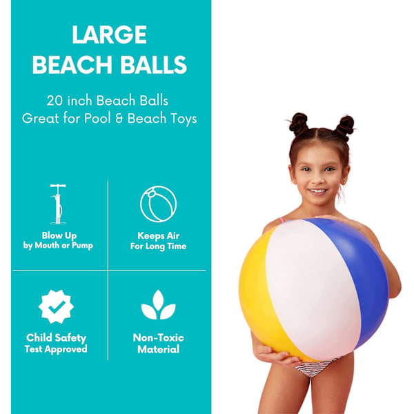 Oppustelige strandbolde til børn - Strandlegetøj til børn og småbørn, poolspil, poollegetøj