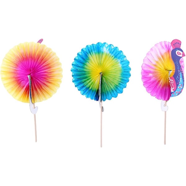 50 stk. Drikke Frugt Kage Pinde Picks Forret Cocktail Pinde Cupcake Toppers Paraply Påfugl Guldfisk Bryllup Fest Dekorationer (Tilfældig Stil)