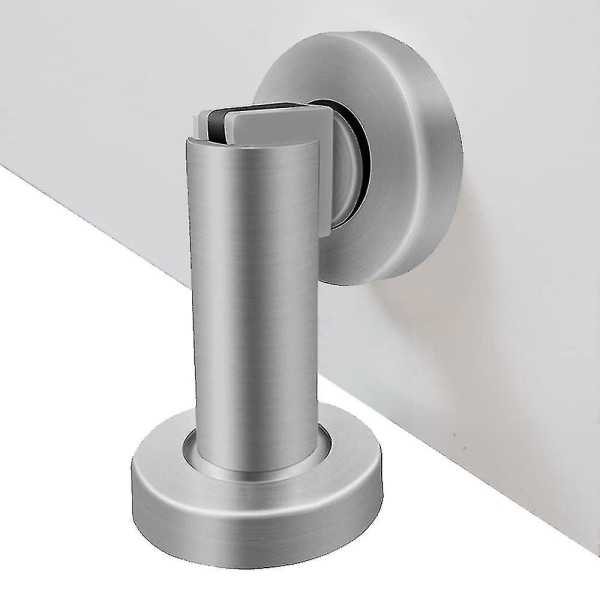 Magnetisk dørstopper, rustfritt stål børstet dørstopper moderne solid stiv dørstopper svart 1 stk