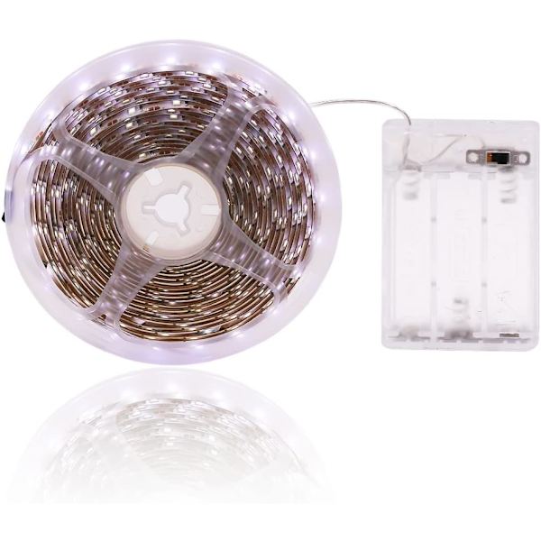 5V paristokäyttöinen LED-nauhavalosarja, 60 LED/m ei-vedenpitävä joustava langaton vaatekaapin seinävalo, paristot eivät sisälly (2m, lämmin valkoinen)