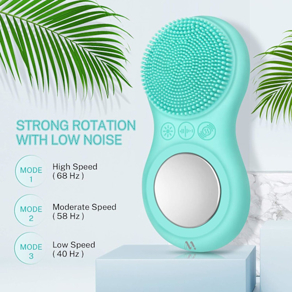 Sonic Ansigtsrensningsbørste, Elektrisk Ansigtsbørste Massager med Varme Import Funktion