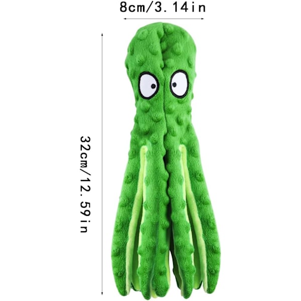 Oktopus-koiranlelut, Täytettömät Piipaavat Koiranlelut Interaktiiviset Oktopus-koiranpurulelut Pienille ja Keskikokoisille Koirien Leikkiin ja Koulutukseen (Vihreä)