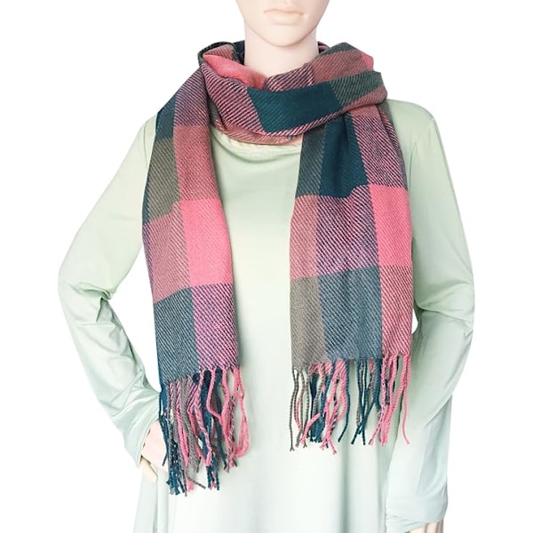 Dam Halsdukar och Sjalar Vinterhalsduk Filt Halsdukar för Kvinnor Tartan Halsduk Lång Mjuk Varm Rutig Halsduk Damgåvor