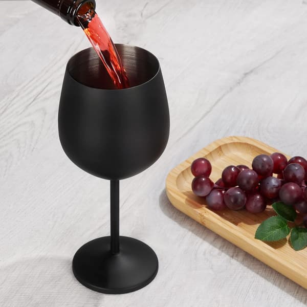 Rødvinsglas sæt, rustfrit stål vinglas, champagneglas