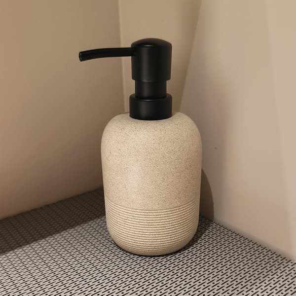 2 stk./sæt sæbedispenser sæt, håndsæbe lotion dispenser til badeværelse, til elegant badeværelsesindretning, sæbedispenser (beige)