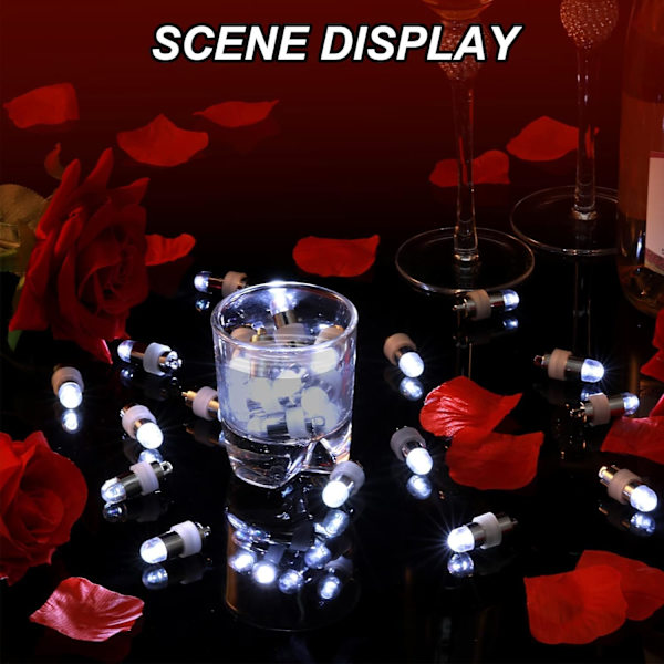 30 kpl LED-ilmapallovalot Mini paperilyhtyvalot Lamput Paristokäyttöiset Vedenpitävät Halloween-juhliin DIY-koristeluun (Viileä valo)
