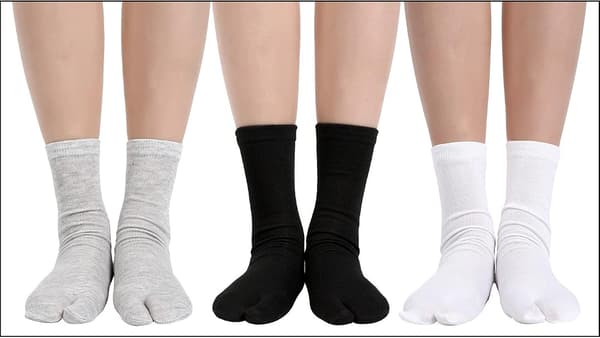 6 par unisex Tabi-sko Flip Flop-sokker Geta bomull Split Toe Tabi japanske sokker elastiske for kvinner og menn, flerfarget
