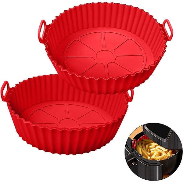 Airfryer Silikonform, 2 st Airfryer Silikonformar Livsmedelssäkra Non Stick Airfryers Korg Ugn