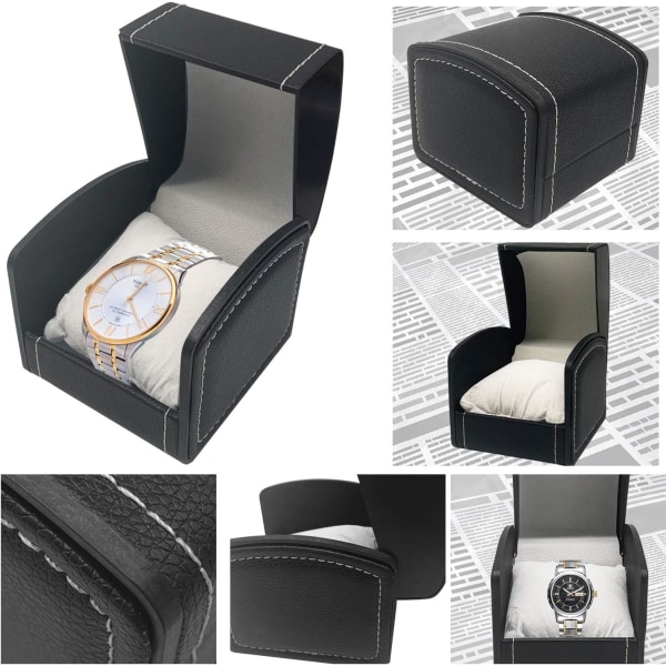 Watch Box, PU-läder fyrkantiga watch , Watch Smycken Armbandshållare Single Watch Travel Case