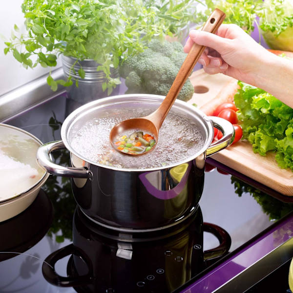 2 stk. Træspiseske Suppe Ske Langskaftet Ske Køkkengrej Til Madlavning Køkken Hjem