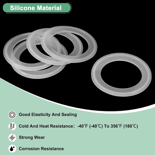 2st Silikon O-ringar Packning 54mm O-ringar Tätning Packning Passar för OD 77.5mm Sanitär Rör Svets Ferrule/Diskbänk Plugg etc.