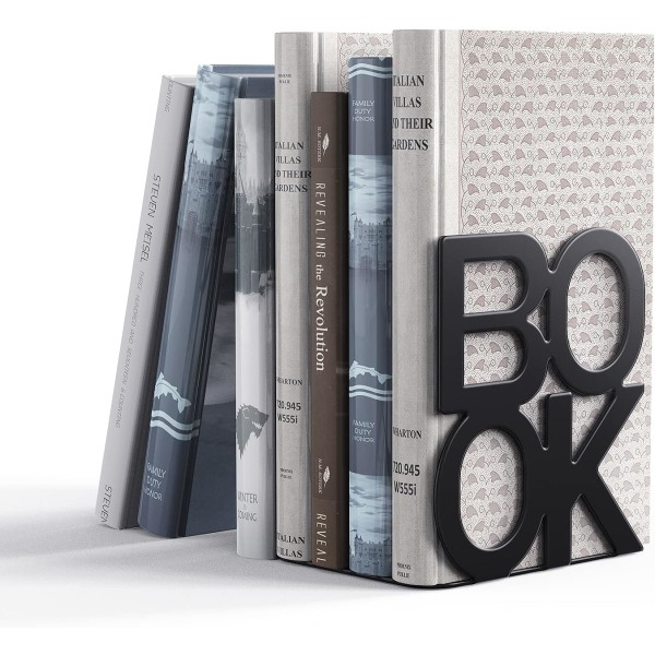 Book Ends - Decorative Metal Book Ends Supports for Bookrack Desk,Books, Unique Appearance Design