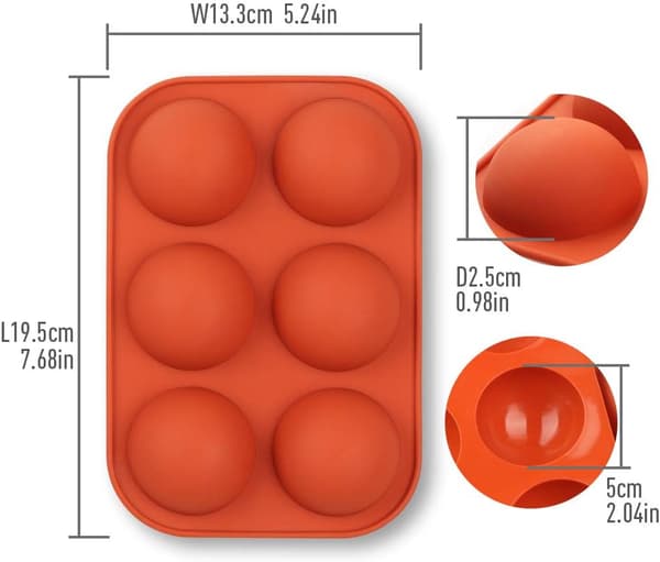 Medium Halvkuleformet Silikonform, 4 Pakker Bakeformer for å Lage Sjokolade, Kaker, Gelé, Kuppel Mousse - Diameter: 5cm