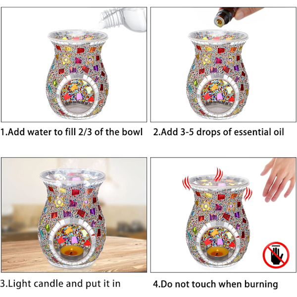 Glas aroma lampe med lysestage Tealight holder Græskar aroma lampe