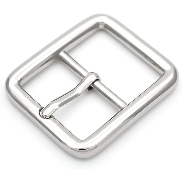 4pcs Single Prong Belt Buckle Square Center Bar Buckles Leather Craft Accessories (1in - J455), (3/4in - 3110)