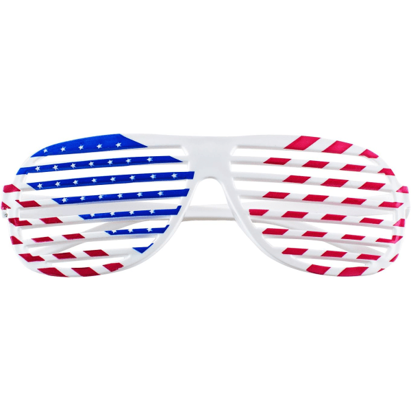American Flag Patriotic Design Plast Shutter Glasögon Solglasögon Glasögon för festrekvisita, dekoration (12 par)
