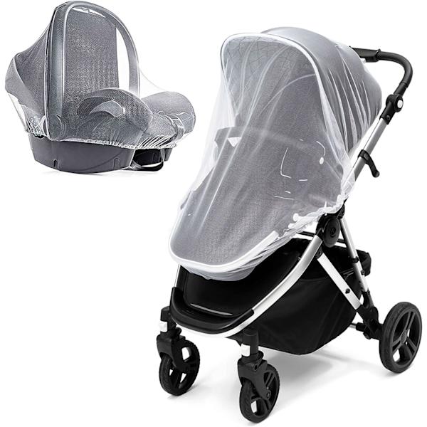 2-pack universell myggnät - Vagnmyggnät tvättbart fint nät insektsskydd med elastisk kant