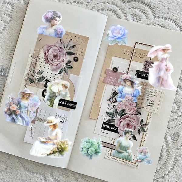 PET Washi Tape Set Fashion Girls PET Bred Transparent Washi Tapes Estetiska Washi Tape Rullar, Vattentäta Konstband för Journaler, Presentinslagning (6 Stilar)