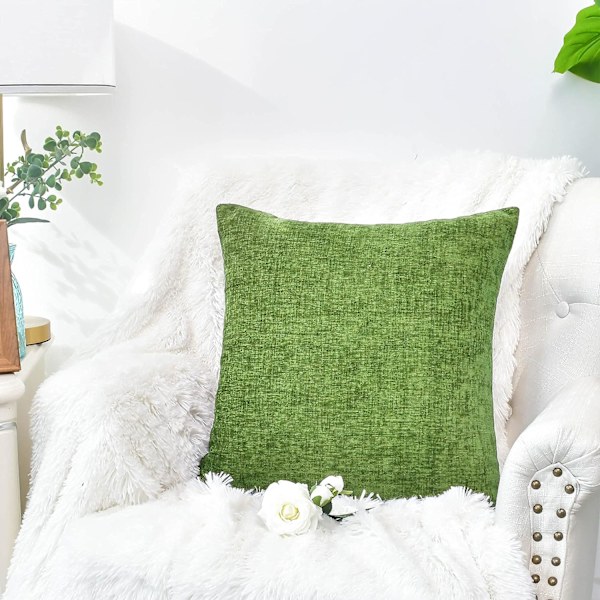 2-pack mysiga kuddfodral för soffa heminredning färgad mjuk chenille 40 x 40 cm klar orange