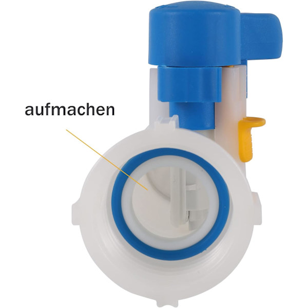 IBC-adapter 50 mm till 62 mm 1000 l plasttankventil, 1000 liters tankanslutning för regnvattentank, behållare