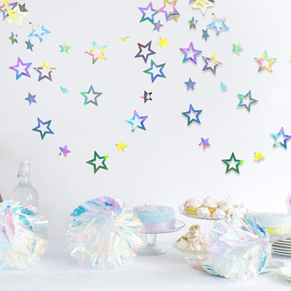 10cm Heijastava Riippuva Tähti Garland Glitter Tähdet Koristeelliset Tähti Riippuva Koristeet Lapsille Sopii Hääkoristeluun, Syntymäpäivä DIY