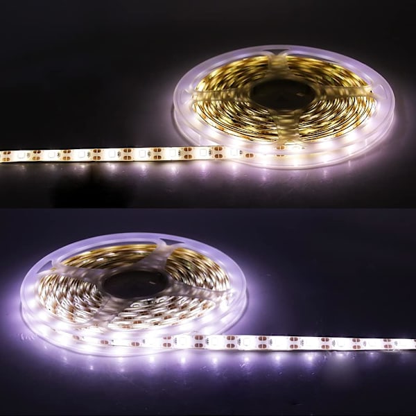 5V paristokäyttöinen LED-nauhavalosarja, 60 LED/m ei-vedenpitävä joustava langaton vaatekaapin seinävalo, paristot eivät sisälly (2m, lämmin valkoinen)
