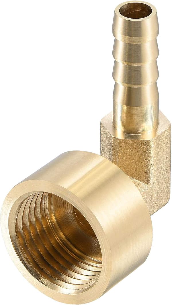 sourcing map Messing Slange Studs Albue Fitting, 10mm Studs x G1/4 Hun Rørforbindelse Adapter til Vand Brændstof Luft