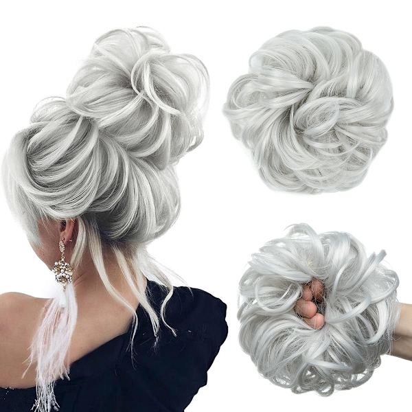 Peruk med elastiskt band, bulle peruk, lockig bulle, 1 st As shown in the picture