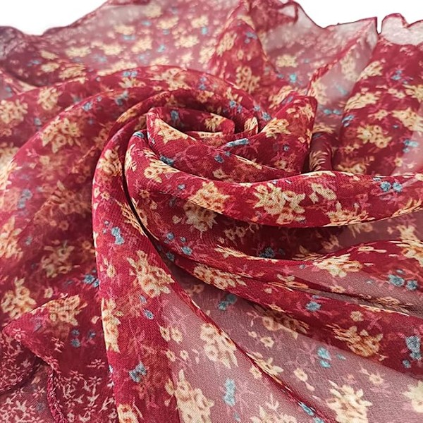 Sjal dam chiffong georgette sjal i enfärgade färger Halsdukar & Sjalar red wine