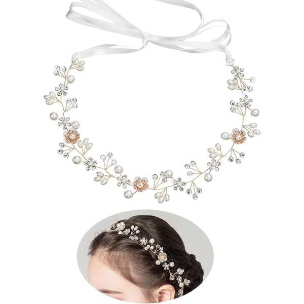 Crystal pärla bröllop headpiece bröllop hår tillbehör tiara.