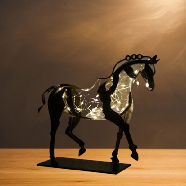 Metallhestestatue, Adonis 3D håndlaget åpent hesteornament, moderne hestehåndverkstatue