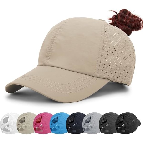 Naisten Baseball-lippis, Poninhäntä-aurinkolippis, Naisten Golf-lippikset, Ristikkäin säädettävät lippikset Khaki