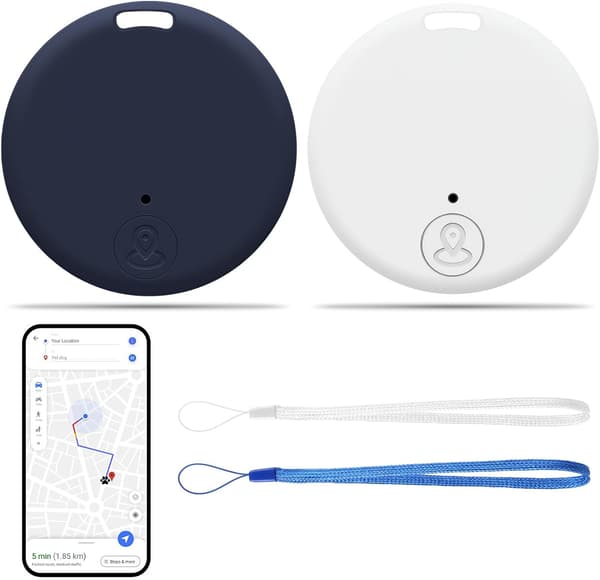 2 stk. GPS-tracker Bluetooth Smart Locator Kompatibel iOS og Android, Lydalarm, Utskiftbart Batteri, Enkel Lokalisering