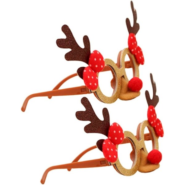 x Christmas sunglasses with frame for Christmas, party sunglasses, costume decoration, for holidays, parties (antlers)