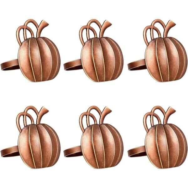 Pumpa Servettringhållare Thanksgiving Halloween Servettringar Höst Servettringhållare Pumpa Middagsbord Ringar 6st