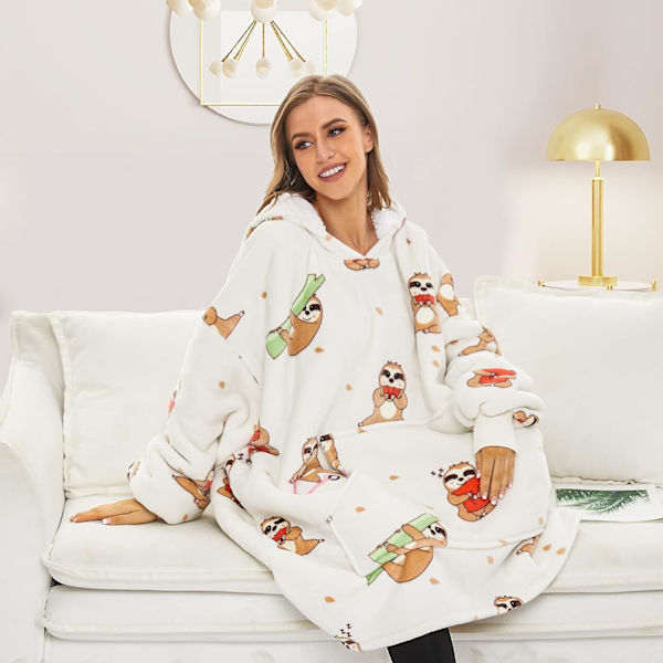 Oversized tæppehættetrøje, Sherpa Fleece hættetrøje tæppe til kvinder, Ultra blød varm bærbar tæppe sweatshirt kvinder mænd voksne, gave til damer