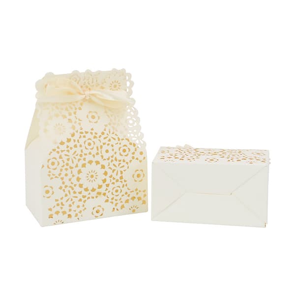 50 st Hollow Paper Candy Boxes Blommönster Presentaskar DIY Festfavoritaskar Papperspresentaskar Söta Presentaskar