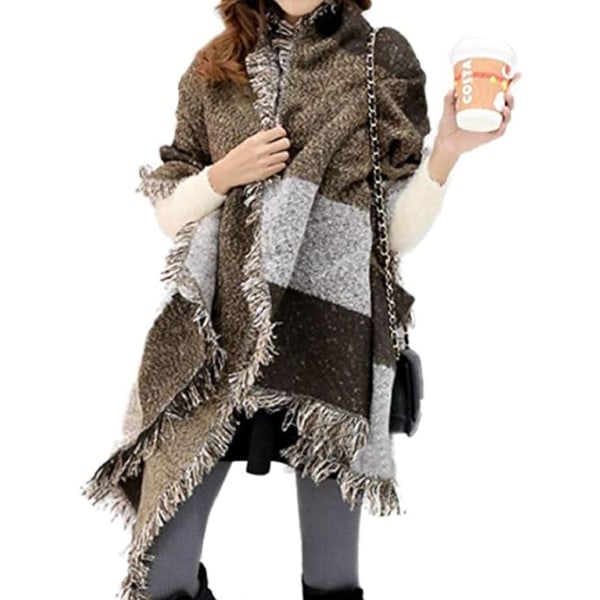 Dam Tartan Halsduk Vinter Lång Mjuk Varm Tartan Rutiga Halsdukar Wraps Ull Spinnande Fransar Sjal Lång Stole