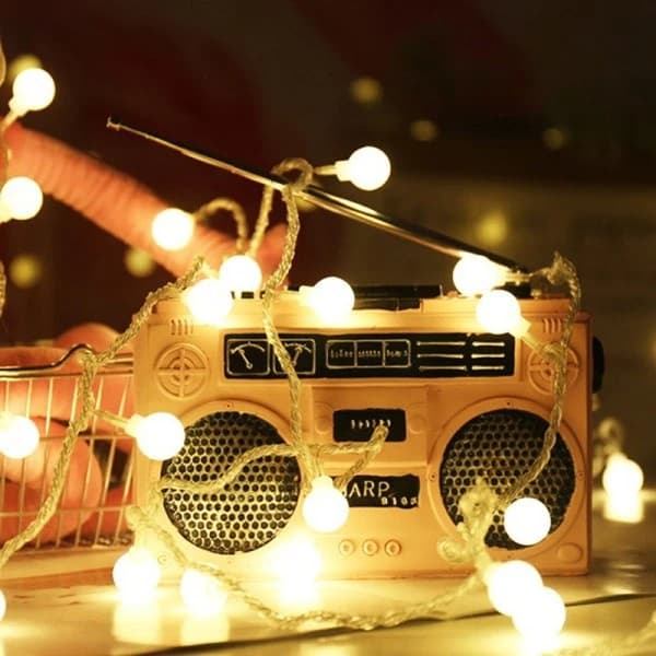 USB LED-globljusslinga för jul, 3 m, 20 LED-lampor, flerfärgad