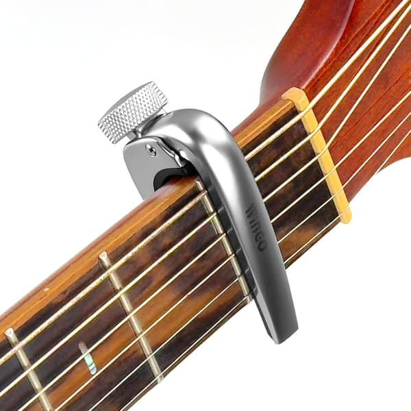 Gitarr-capo för akustisk och elektrisk gitarr, justerbar spänning, gitarrtillbehör, fungerar för 6-strängade och 12-strängade gitarrer