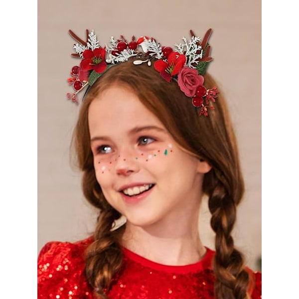 Glædelig nytår 2024 LED Lysende Pandebånd Stjernekrone Hårbånd Glitter Fest Hovedbeklædning Julekostume Festival Karneval Hårtilbehør til Kvinder
