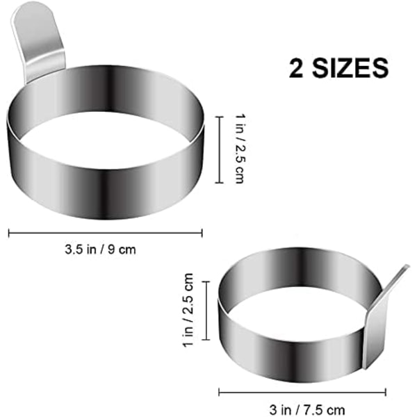 Äggring, Omelettform i rostfritt stål, Non-Stick pannkaksform för stekning av ägg, Äggcirklar