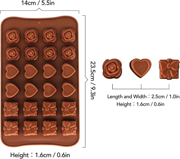 Selecto Bake Silikon Chokladform, Non-Stick Bakform Silikonformar för Chokladgodis Gelé Iskuber Söta Formar